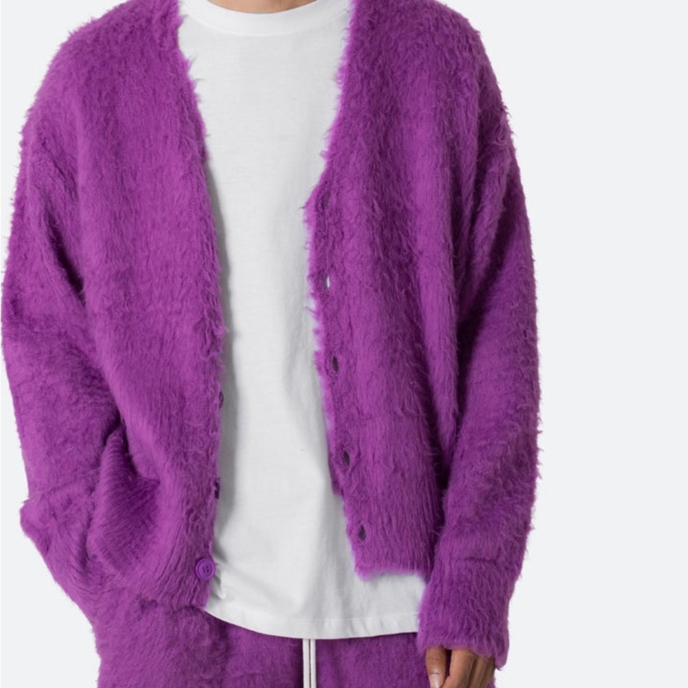 Purple Fuzzy Men's Sweater Set
